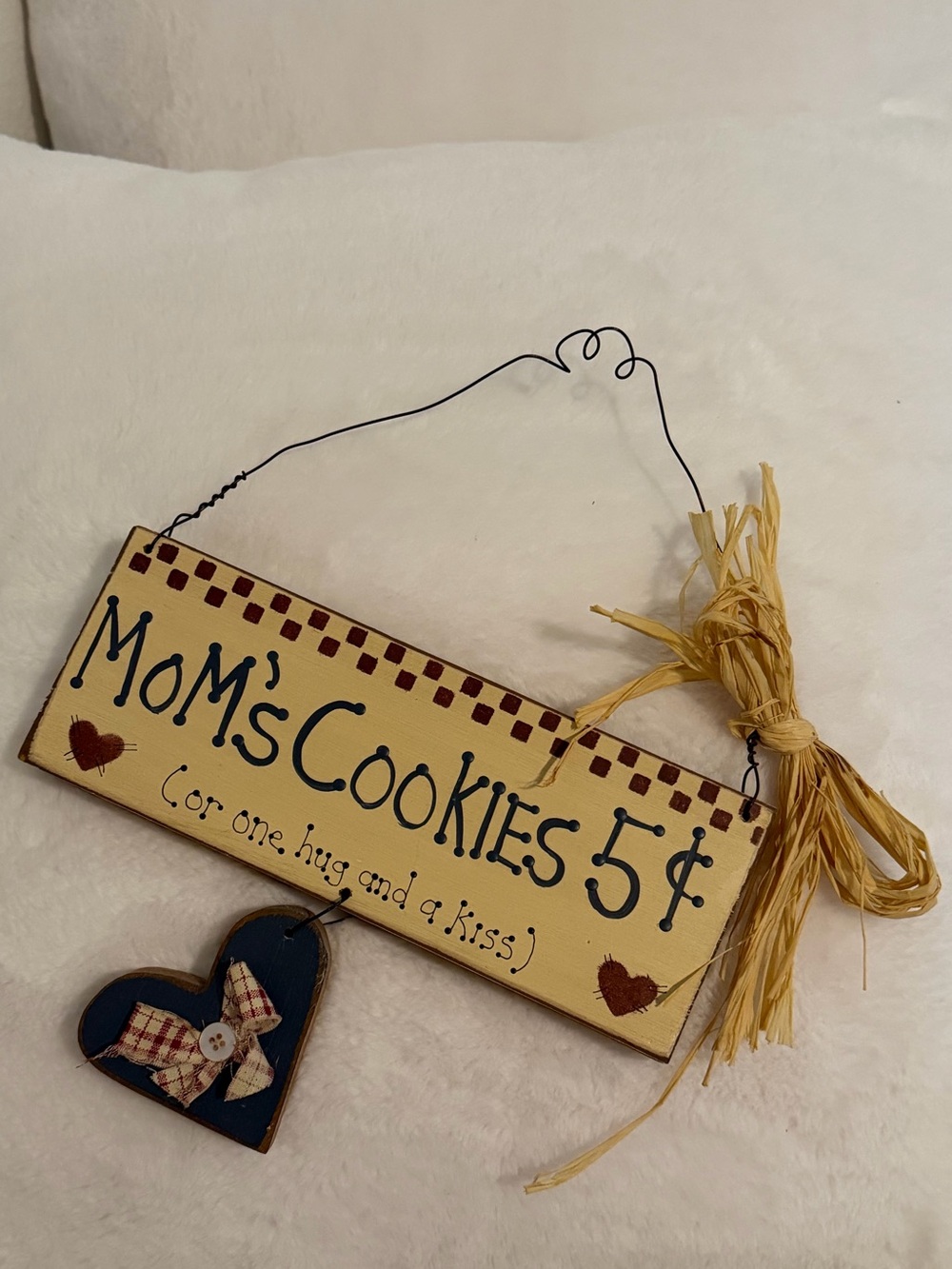 VINTAGE Mom’s Cookies WOODEN SIGN Wall Art Home Decor - Picture 6 of 7